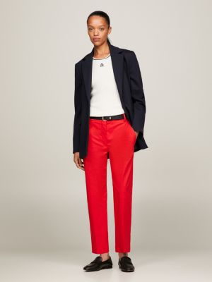 red slim straight leg fit chinos aus baumwollmix für damen - tommy hilfiger