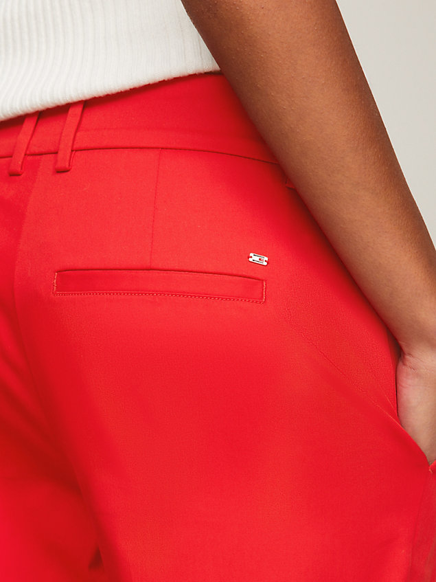 red slim fit straight leg chinos for women tommy hilfiger