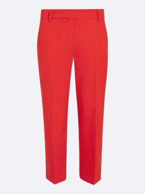 red cotton rich slim straight chinos for women tommy hilfiger