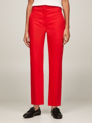 pantalón chino de pernera recta y corte slim red de mujeres tommy hilfiger