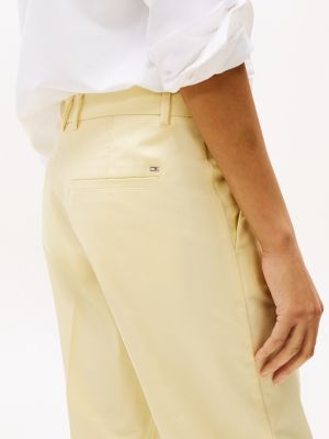 yellow slim straight leg ankle chinos for women tommy hilfiger