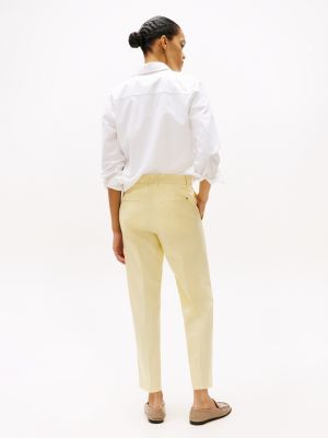 yellow slim straight leg ankle chinos for women tommy hilfiger