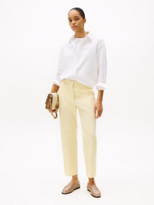 yellow slim straight chino op enkellengte voor dames - tommy hilfiger