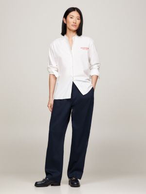 blue relaxed straight leg fit chinos für damen - tommy hilfiger