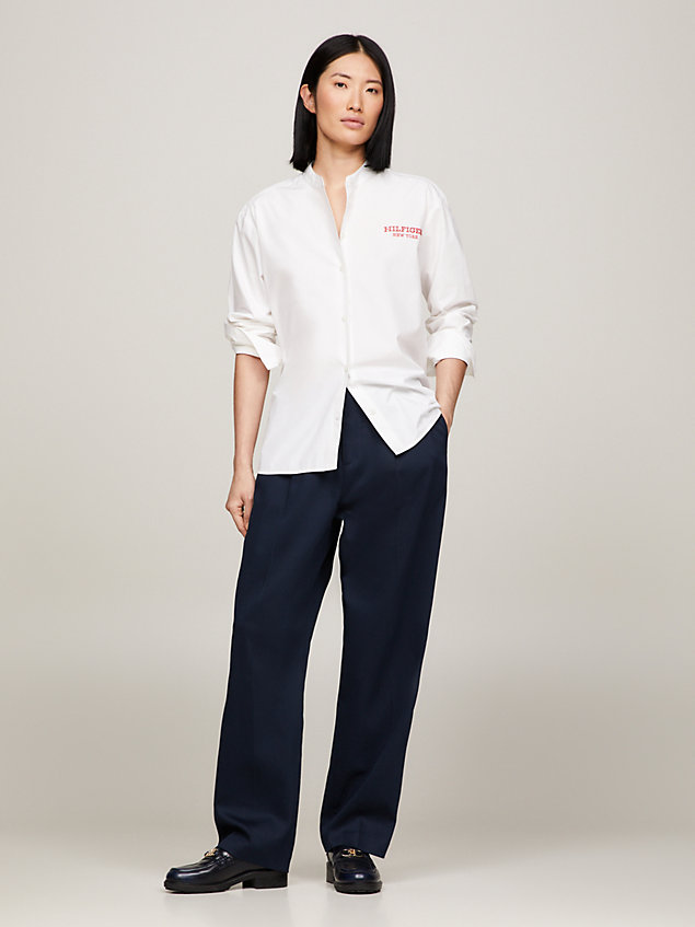 blue relaxed fit straight leg chinos for women tommy hilfiger
