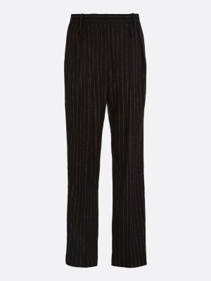 Pinstripe Straight Leg Relaxed Fit Trousers | Black | Tommy Hilfiger