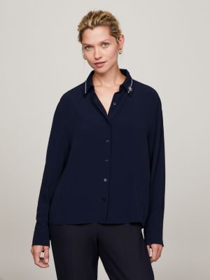 Blue tommy hilfiger shirt cheap womens