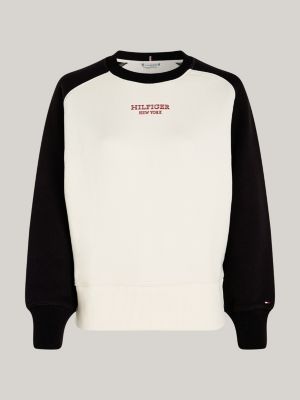 Hilfiger Monotype Colour-Blocked | Sweatshirt | Hilfiger Beige Tommy Relaxed