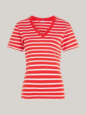 Rood discount gestreept shirt