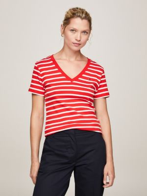 TOMMY HILFIGER - Women's slim striped T-shirt 