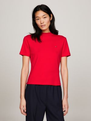 Red tommy hilfiger on sale t shirt women's