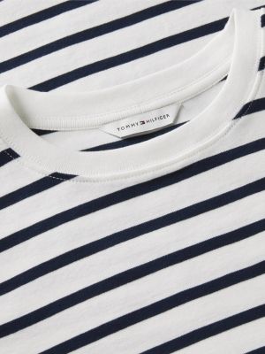 white flag embroidery crew neck slim t-shirt for women tommy hilfiger