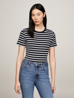 TOMMY HILFIGER - Women's slim striped T-shirt 