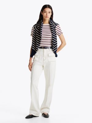 multi slim crew neck t-shirt for women tommy hilfiger