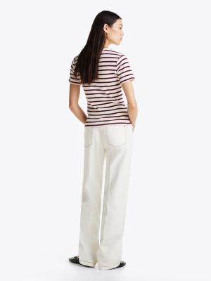 multi slim crew neck t-shirt for women tommy hilfiger