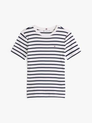 multi crew neck slim t-shirt for women tommy hilfiger