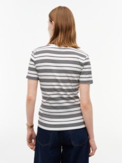 Flag Embroidery Slim Crew Neck T-Shirt — White 4