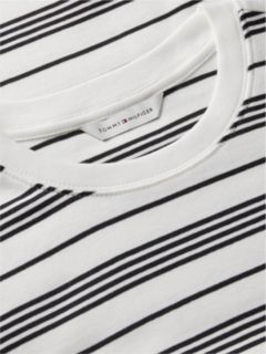 Flag Embroidery Slim Crew Neck T-Shirt — White 6