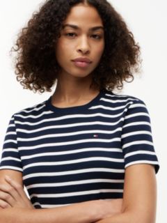 Flag Embroidery Slim Crew Neck T-Shirt — Blue 3