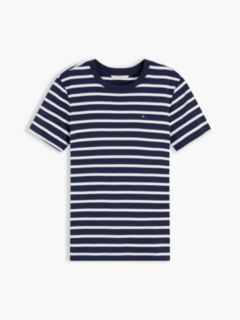 Flag Embroidery Slim Crew Neck T-Shirt — Blue 6