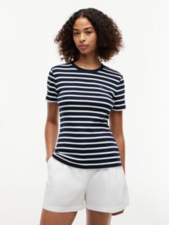 Flag Embroidery Slim Crew Neck T-Shirt — Blue 1