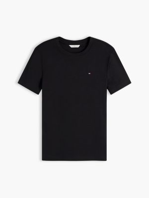 black flag embroidery slim crew neck t-shirt for women tommy hilfiger