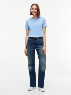 Flag Embroidery Slim Crew Neck T-Shirt — Blue 2