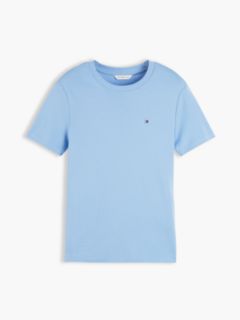 Flag Embroidery Slim Crew Neck T-Shirt — Blue 5