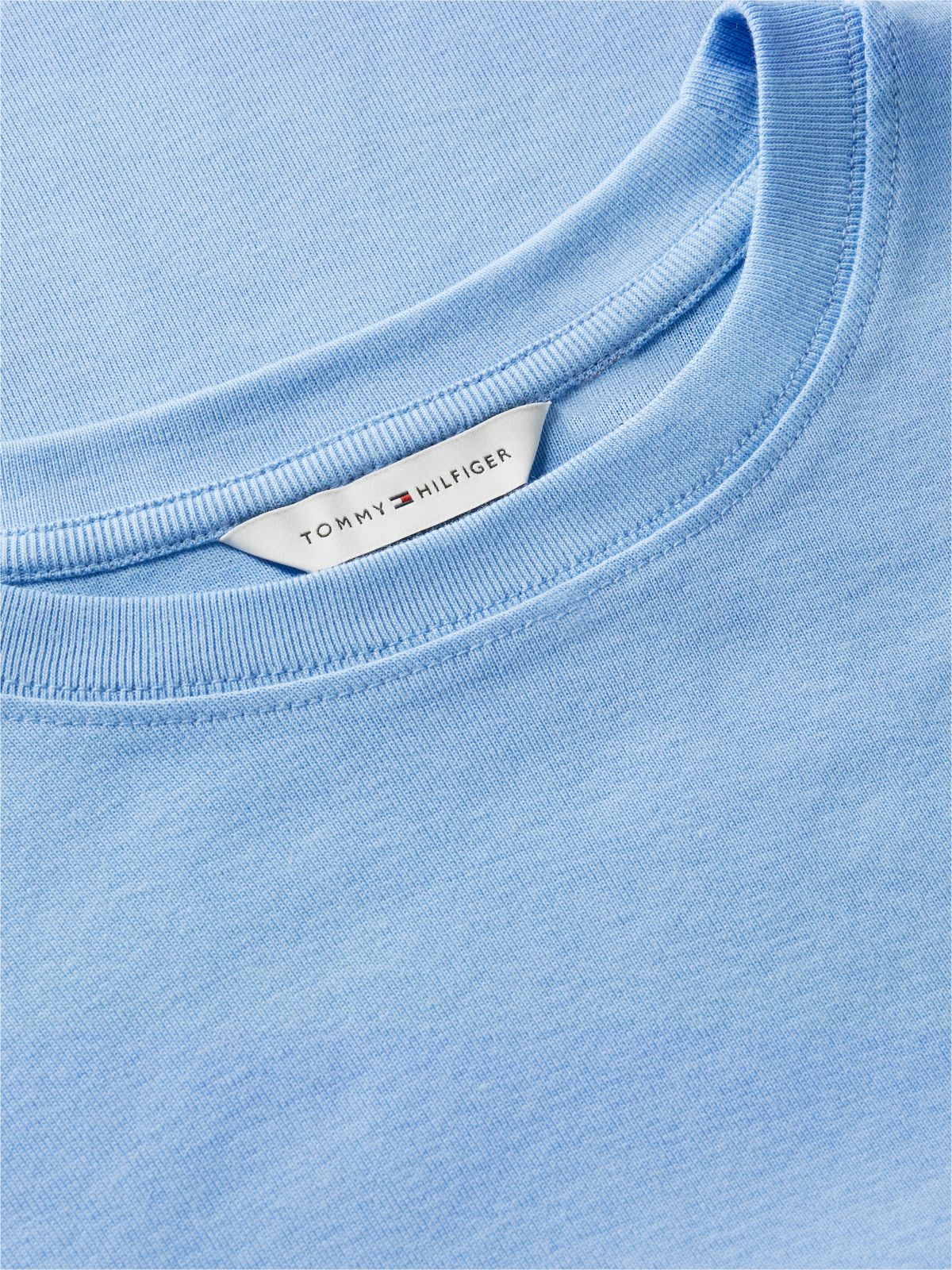 Flag Embroidery Slim Crew Neck T-Shirt — Blue