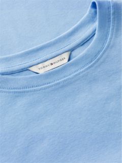 Flag Embroidery Slim Crew Neck T-Shirt — Blue 6