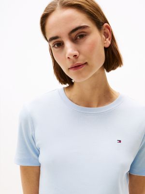 blue flag embroidery slim t-shirt for women tommy hilfiger