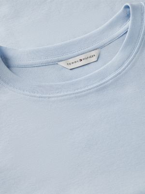 blue flag embroidery crew neck slim t-shirt for women tommy hilfiger