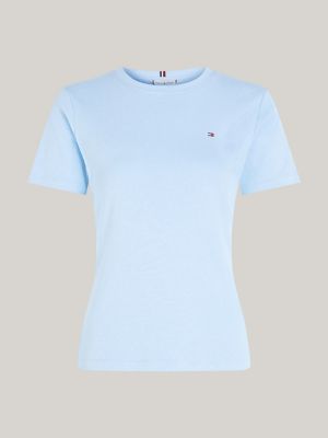 blue flag embroidery slim t-shirt for women tommy hilfiger