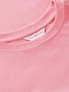 Flag Embroidery Slim Crew Neck T-Shirt — Pink 6