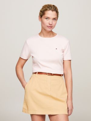 Tommy Hilfiger SLIM FIT TEE - Basic T-shirt - peach dusk/apricot 