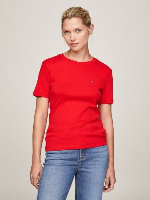 Red tommy hilfiger shirt on sale womens