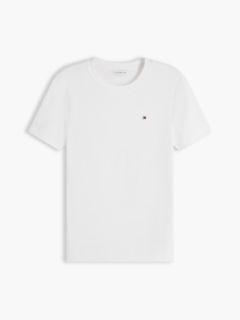 Flag Embroidery Slim Crew Neck T-Shirt — White 6