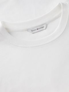 Flag Embroidery Slim Crew Neck T-Shirt — White 7