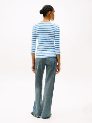 t-shirt ajusté à col bateau plusieurs couleurs pour femmes tommy hilfiger