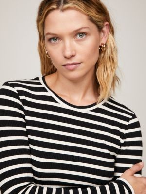 Global Stripe Slip mit Flag-Stickerei, Schwarz