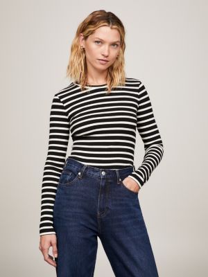 TOMMY HILFIGER - Women's slim striped T-shirt 