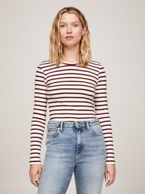 POLO TOMMY HILFIGER FEMININA SLEEVE SLIM LISTRADA_THWW0WW27151 - POLO TOMMY  HILFIGER FEMININA SLEEVE SLIM LISTRADA - TOMMY HILFIGER