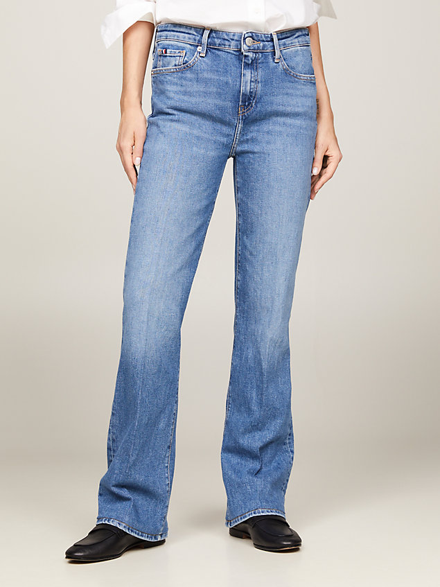 denim mid rise bootcut faded jeans for women tommy hilfiger