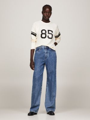 Relaxed-fit mid-rise denim trousers