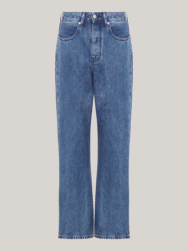 denim medium rise relaxed straight jeans voor dames - tommy hilfiger