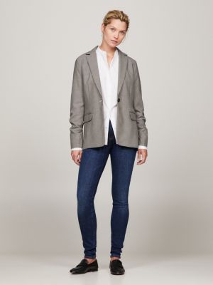 denim th flex como skinny jeans mit mittelhohem bund für damen - tommy hilfiger