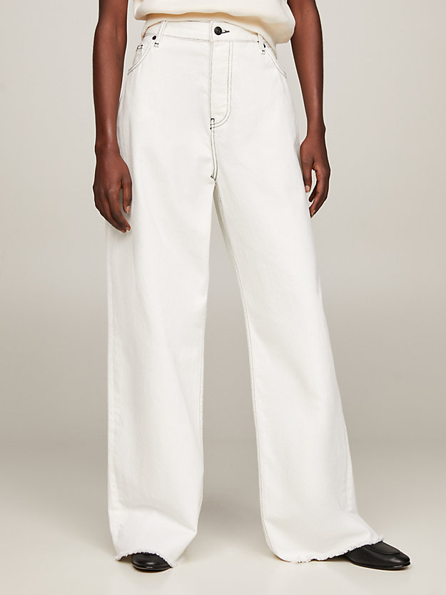 denim mid rise oversized slouchy white jeans for women tommy hilfiger