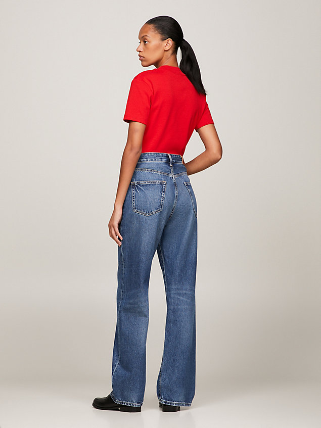 denim mid rise straight relaxed jeans for women tommy hilfiger