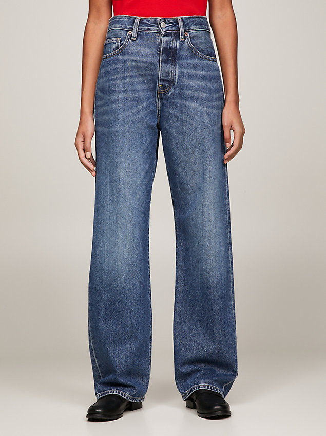 denim medium rise straight relaxed jeans voor dames - tommy hilfiger