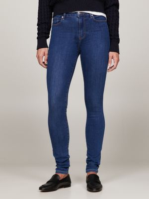 jeans harlem th flex ultra skinny fit a vita alta denim da donne tommy hilfiger